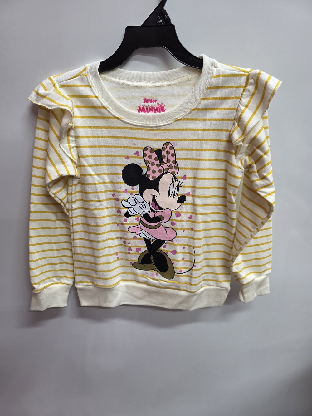 Disney Yellow & Pink Minnie Mouse Striped Sweatshirt